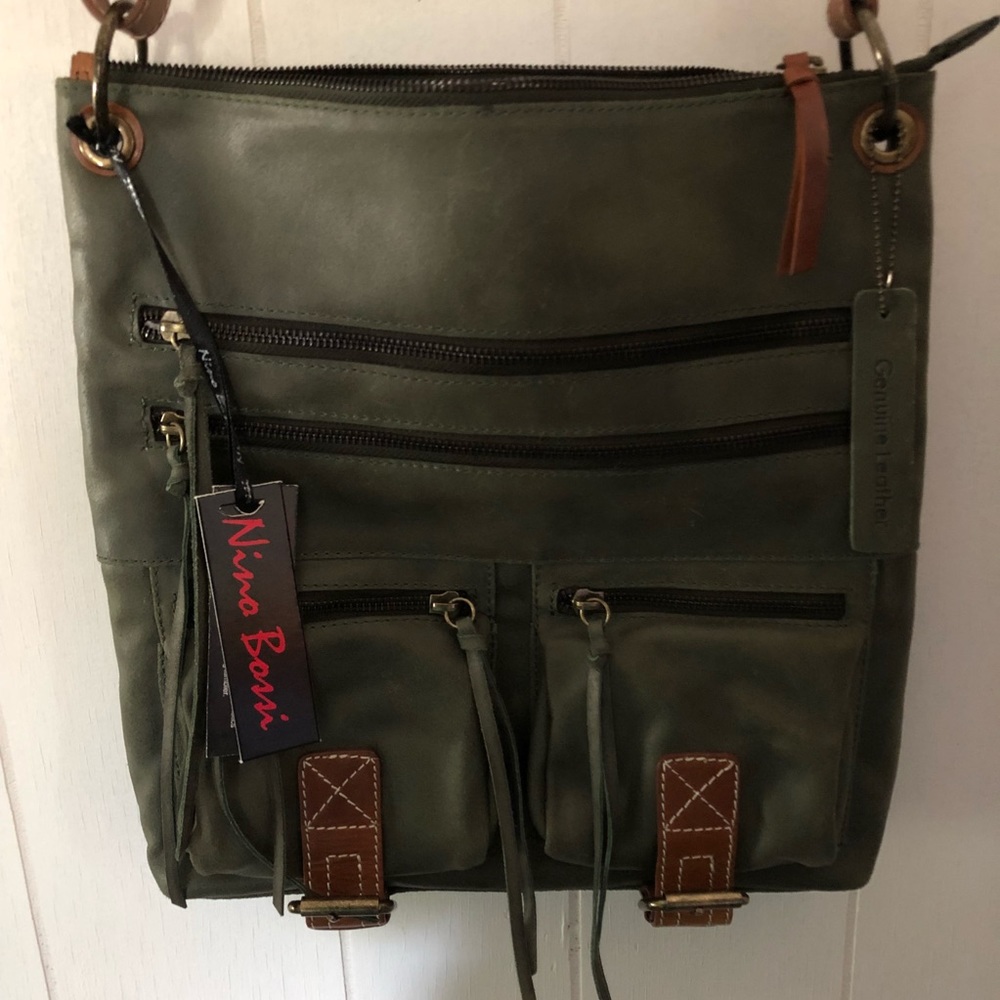 NWT Nino Bossi Leather Caitlin messenger bag